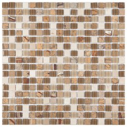 Kit Pastilha de Marmore Slim com 11 Placas de 30cm x 30cm Rende 1m² Glass Mosaic  - 1