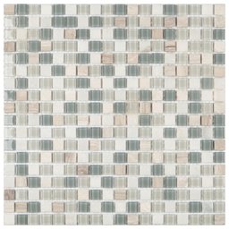 Kit Pastilha de Marmore Slim com 11 Placas de 30cm x 30cm Rende 1m² Glass Mosaic  - 1