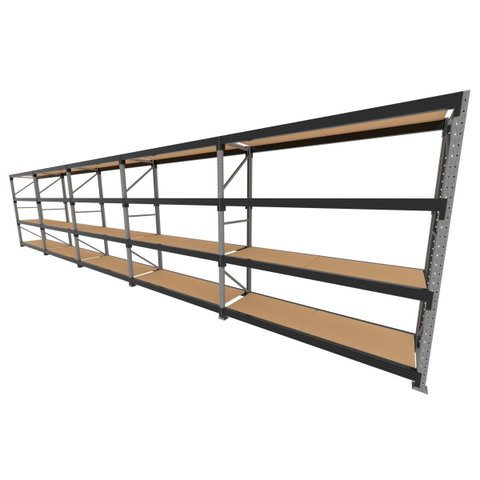 Mini Porta Pallet 200 Kg por Nivel Inicial +4 Continuação com 4 Niveis Preto com Mdf Cru