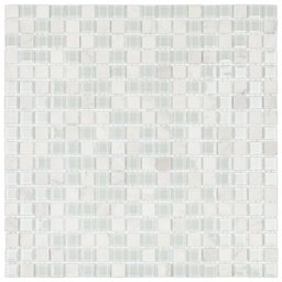 Kit Pastilha de Marmore Slim com 11 Placas de 30cm x 30cm Rende 1m² Glass Mosaic  - 1