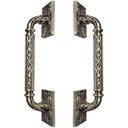 Ver imagem 1 de Puxador Duplo Atlas 330mm Bronze Antigo Porta Pivotante Correr Passagem Madeira Vidro Rústico