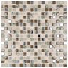 Kit Pastilha de Marmore e Inox com 11 Placas de 30cm x 30cm Rende 1m² Glass Mosaic  - 1