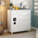 Ver imagem 2 de Cômoda Infantil 1 Porta e 4 Gavetas Picolé Multimóveis Bb2895 Branco