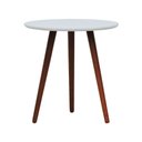 Ver imagem 4 de Tripé Mesa Lateral Tampo MDF e Pés Madeira Eucalipto Maciço - Amêndoa Branco
