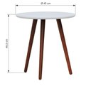 Ver imagem 3 de Tripé Mesa Lateral Tampo MDF e Pés Madeira Eucalipto Maciço - Amêndoa Branco