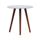 Ver imagem 5 de Tripé Mesa Lateral Tampo MDF e Pés Madeira Eucalipto Maciço - Amêndoa Branco
