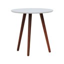 Ver imagem 1 de Tripé Mesa Lateral Tampo MDF e Pés Madeira Eucalipto Maciço - Amêndoa Branco