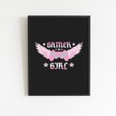 Ver imagem 1 de Quadro Decorativo Gamer Girl 24x18cm:Madeira branca