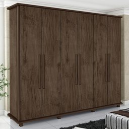 Guarda Roupa Casal Amazonas Plus 6 Portas Amêndoa - Pr Móveis - 2