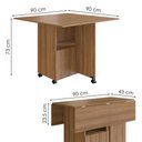 Ver imagem 3 de Mesa Tampo Dobrável 90x90 Cm B50 Mell Novam