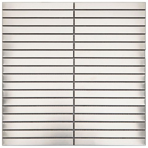 Pastilha de Vidro e Metal de 29cm x 29cm Rende Glass Mosaic Cinza/Prata Escovado