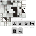 Ver imagem 4 de Pastilha de Vidro e Metal de 29cm x 29cm Rende Glass Mosaic Cinza/Espelhado/Escovado