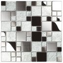 Ver imagem 2 de Pastilha de Vidro e Metal de 29cm x 29cm Rende Glass Mosaic Cinza/Espelhado/Escovado