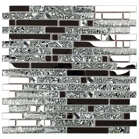 Pastilha de Vidro e Metal de 29cm X 29cm Rende Glass Mosaic