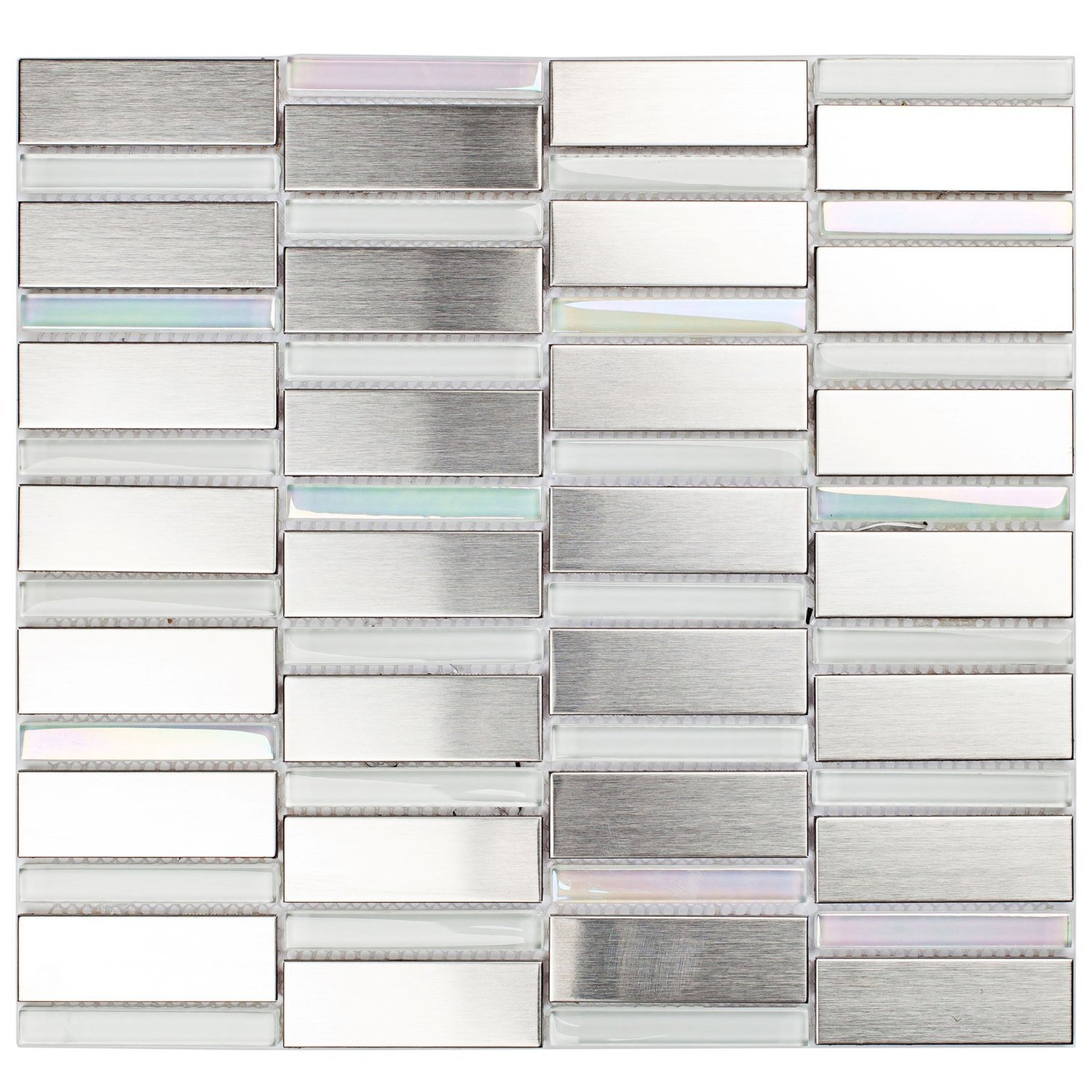 Pastilha de Aço Inox e Vidro Glass Mosaic - 1