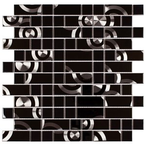 Pastilha de Aço Inox com Vidro Glass Mosaic