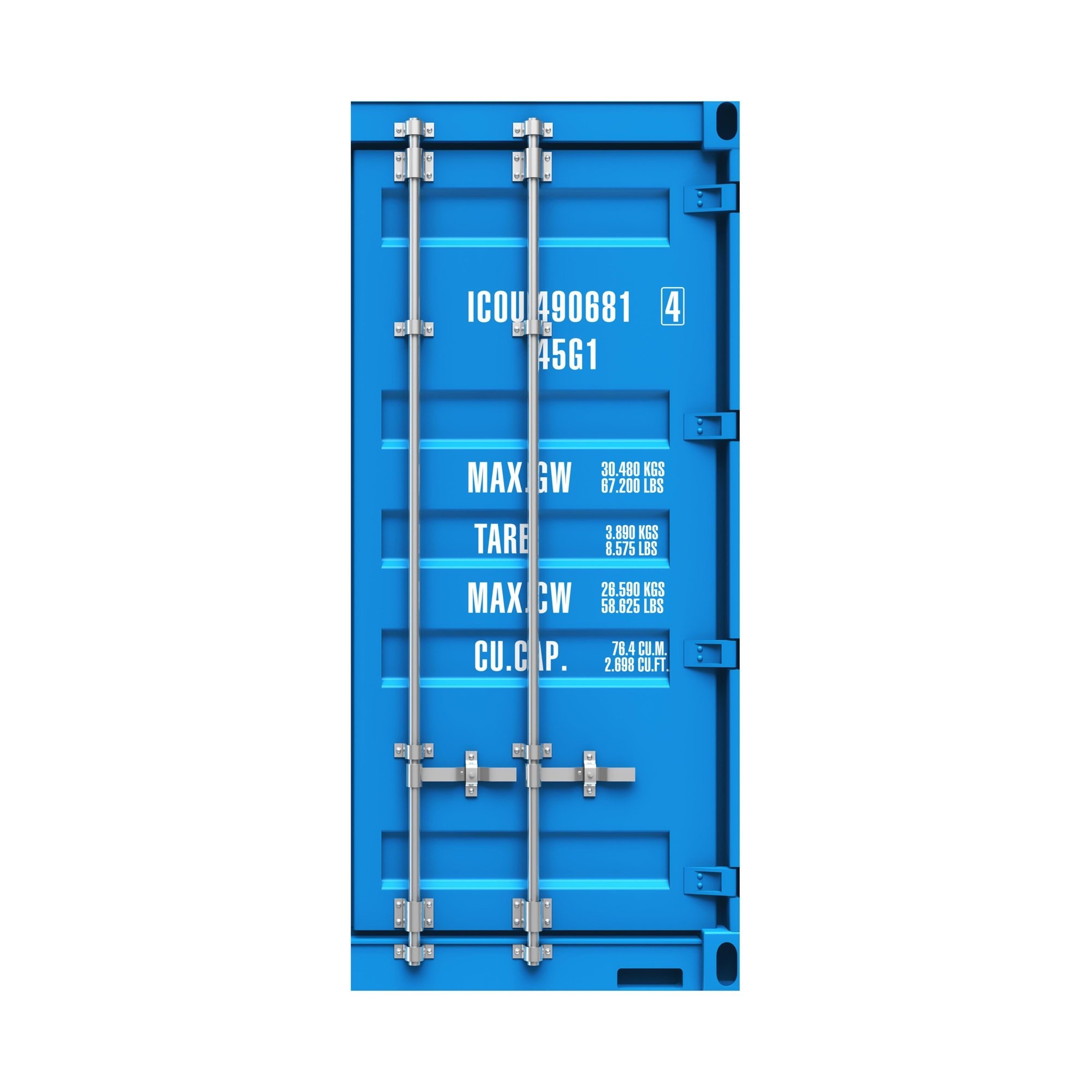 Adesivo Decorativo Porta Container Azul Importação Criativo