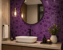 Ver imagem 1 de Revestimento Pastilha de Vidro Cristal de 30cm x 30cm Rende Glass Mosaic Roxo/Lilas Escuro