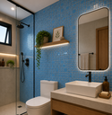 Ver imagem 2 de Pastilha de Vidro Cristal de 30cm x 30cm Rende Glass Mosaic Azul