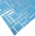 Ver mais imagens de Pastilha de Vidro Cristal de 30cm x 30cm Rende Glass Mosaic Azul
