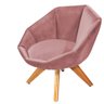 Kit 2 Poltronas Giratória Jaspe Veludo Base de Madeira - D'Rossi - Rosa - 5