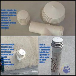 Terminal de Ventilação Alivia Pressão Gases Esgoto Anti-mal Cheiro Pvc Branco 3 Polegadas 75mm - 4