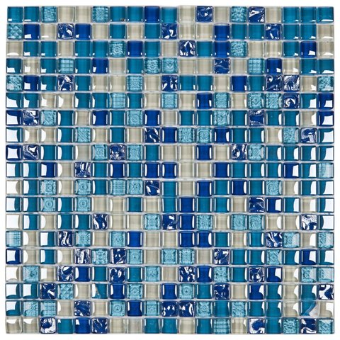 Pastilha de Vidro Galiano de 30cm X 30cm Rende Glass Mosaic