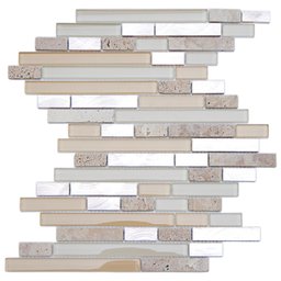 Kit Pastilha de Vidro Marmore com 11 Placas de 30cm X 30cm Rende 1m² Glass Mosaic - 1