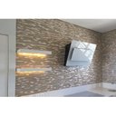 Ver imagem 2 de Pastilha de Vidro Marmore de 30cm x 30cm Rende Glass Mosaic Bege/Metal