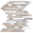Ver imagem 1 de Pastilha de Vidro Marmore de 30cm x 30cm Rende Glass Mosaic Bege/Metal