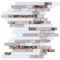 Kit Pastilha de Vidro Marmore com 11 Placas de 30cm X 30cm Rende 1m² Glass Mosaic - 1