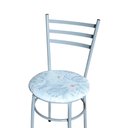 Ver imagem 2 de Conjunto 4 Cadeiras Epoxi Cinza para Cozinha Assento Estampado Cor:floral Gelo