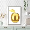 Quadro para Cozinha Maçã Dourada 33x24cm - com Vidro:moldura Preta - 2