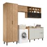 Lavanderia Completa Toscana 6 Portas 3 Gavetas 100% Mdf Freijó/off White - Mx Móveis - 2