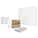 Ver imagem 1 de Quarto de Bebê Americano 6 Portas com Berço Americano Katatau Branco Acetinado Savana – Reller - Hen