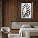 Ver imagem 2 de Quadro Decorativo Bw Leaf of Monstera Relevo