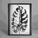 Ver imagem 1 de Quadro Decorativo Bw Leaf of Monstera Relevo