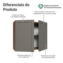 Ver imagem 3 de Armário Aéreo 80 Cm 2 Portas Rustic/cinza Vik Madesa