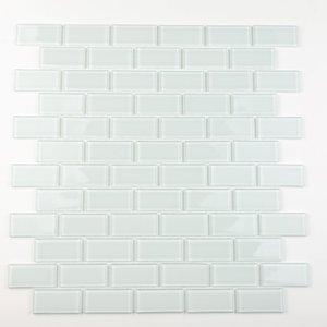 Kit Pastilha de Vidro Cristal com 11 Placas de 29cm x 29cm Rende 1m² Glass Mosaic 