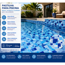 Ver imagem 5 de Pastilha de Vidro Cristal de 29cm x 29cm Rende Glass Mosaic Colorido/Branco/Azul