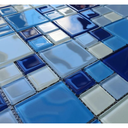 Ver imagem 3 de Pastilha de Vidro Cristal de 29cm x 29cm Rende Glass Mosaic Colorido/Branco/Azul