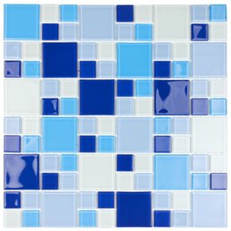 Kit Pastilha de Vidro Cristal com 11 Placas de 29cm X 29cm Rende 1m² Glass Mosaic - 1