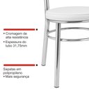 Ver mais imagens de Conjunto 8 Cadeiras para Sala de Jantar Debrum Cromado/Branco