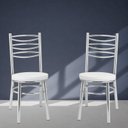 Ver imagem 6 de Conjunto 8 Cadeiras para Sala de Jantar Debrum Cromado/Branco