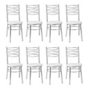 Ver imagem 1 de Conjunto 8 Cadeiras para Sala de Jantar Debrum Cromado/Branco