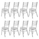 Ver imagem 5 de Conjunto 8 Cadeiras para Sala de Jantar Debrum Cromado/Branco