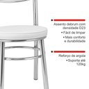 Ver imagem 7 de Conjunto 8 Cadeiras para Sala de Jantar Debrum Cromado/Branco