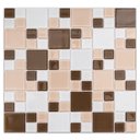 Ver imagem 1 de Pastilha de Vidro Cristal de 29cm x 29cm Rende Glass Mosaic Colorido/Branco/Bege/Marrom