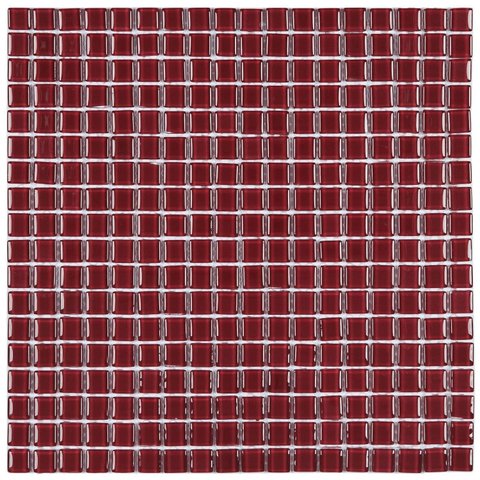 Pastilha de Vidro Cristal de 30cm x 30cm Rende Glass Mosaic Vermelho/Vinho Real
