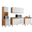 Ver imagem 2 de Conjunto Kit Cozinha Completa Balcão Pia sem Tampo Armário Aéreo Balcão Cooktop e Armário Paneleiro